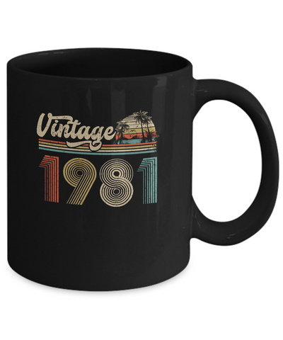 40th Birthday Gift Vintage 1981 Classic Mug-Coffee Mug-11oz Mug-Black