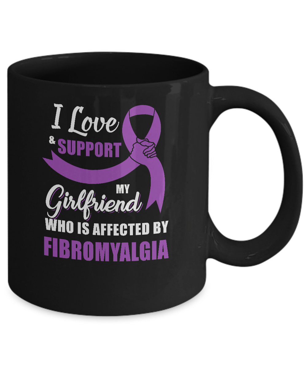 Fibromyalgia Awareness Support Purple Girlfriend Boyfriend Mug-Coffee Mug-11oz Mug-Black