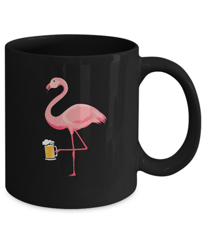 Beer Lover's Pink Flamingo Fun Party Beer Mug-Coffee Mug-11oz Mug-Black