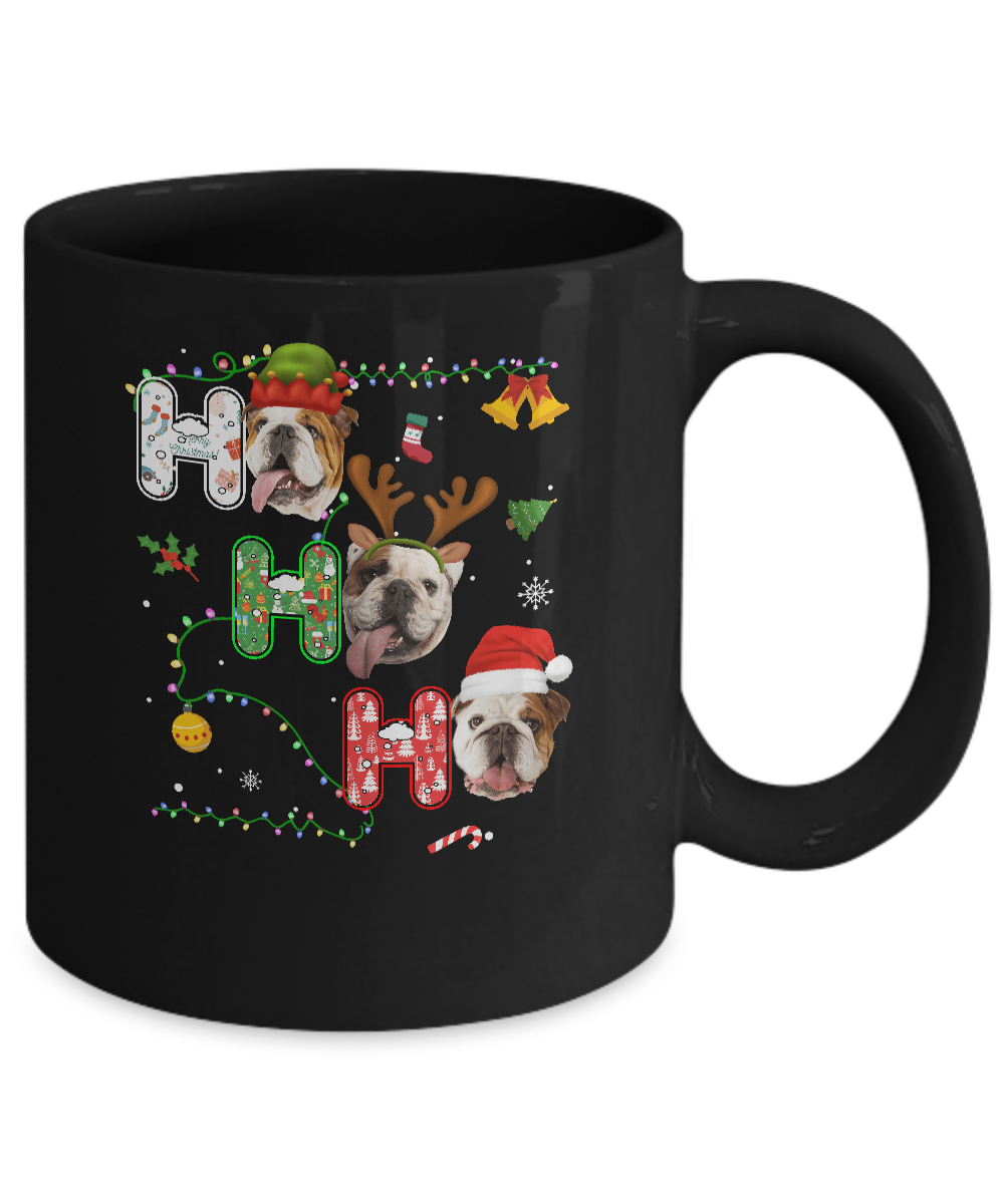 Christmas Ho Ho Ho Bulldog Lover Funny Xmas Gift Mug-Coffee Mug-11oz Mug-Black