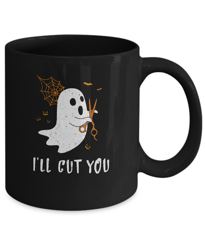 Halloween Boo Ghost I'll Cut You Barber Costume Mug-Coffee Mug-11oz Mug-Black