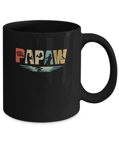Vintage Fishing Papaw Father's Day Gift Mug-Coffee Mug-11oz Mug-Black