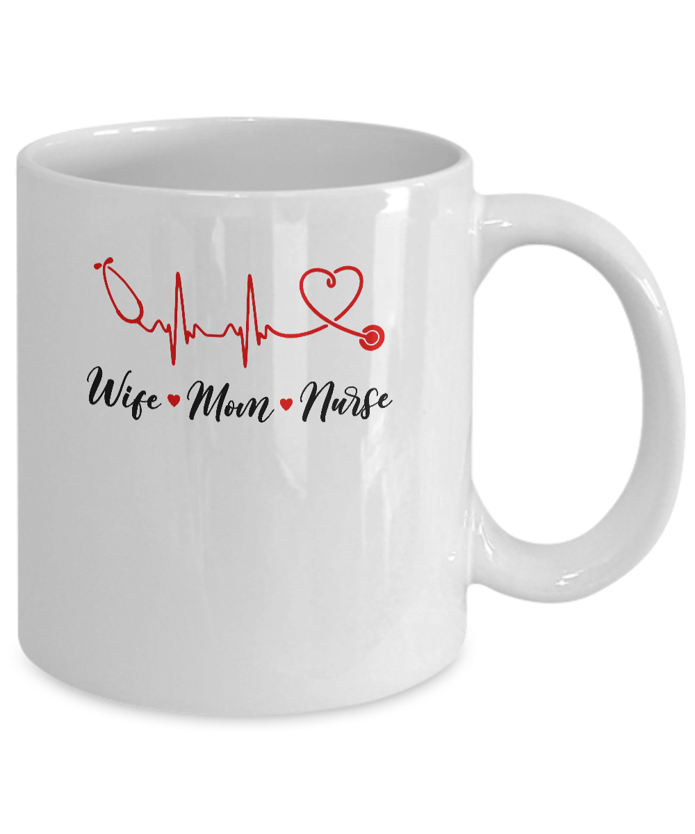 Wife Mom Nurse Doctor Medic Womens Mug-Coffee Mug-11oz Mug-White