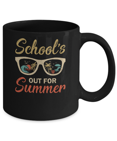 Retro Vintage School's Out For Summer Back To School Mug-Coffee Mug-11oz Mug-Black