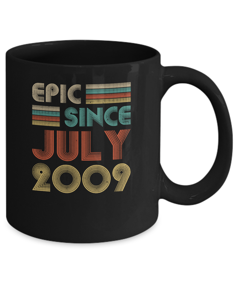 Epic Since July 2009 Vintage 12th Birthday Gifts Youth Mug-Coffee Mug-11oz Mug-Black