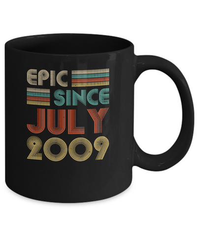Epic Since July 2009 Vintage 12th Birthday Gifts Youth Mug-Coffee Mug-11oz Mug-Black