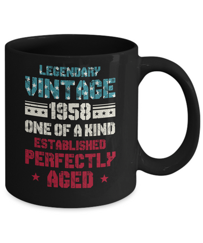 Legendary Vintage 1958 63th Years Old Birthday Gift Mug-Coffee Mug-11oz Mug-Black