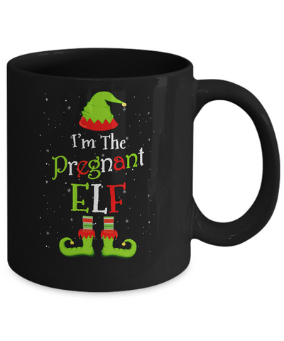 I'm The Pregnant Elf Family Matching Funny Christmas Group Gift Mug-Coffee Mug-11oz Mug-Black