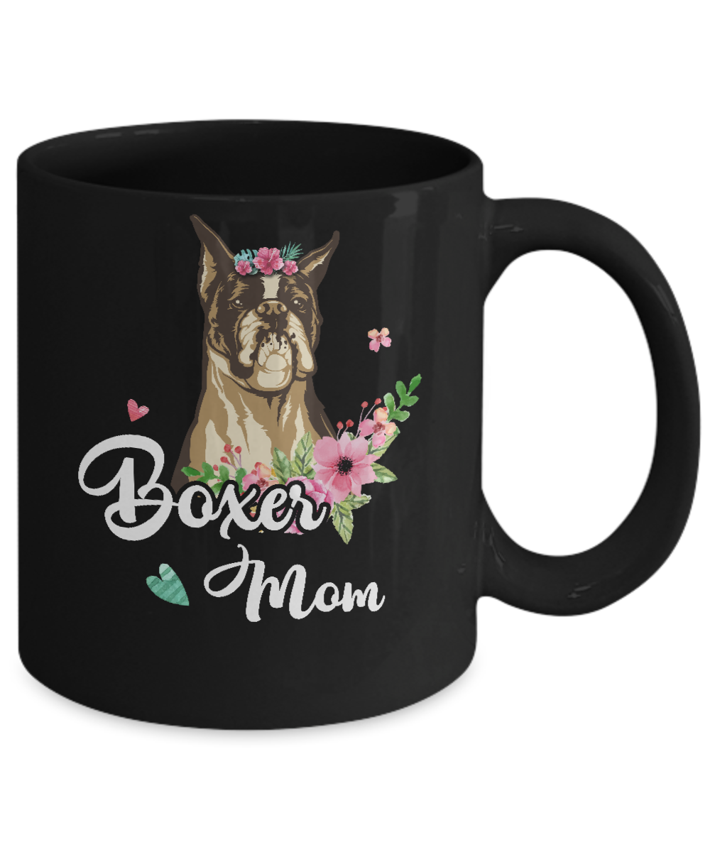 Boxer Mom Funny Dog Mom Gift Idea Mug-Coffee Mug-11oz Mug-Black