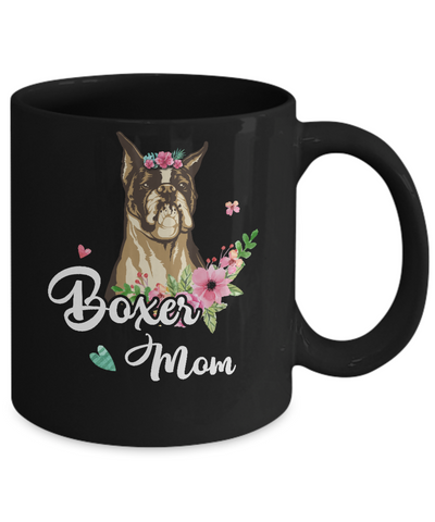 Boxer Mom Funny Dog Mom Gift Idea Mug-Coffee Mug-11oz Mug-Black