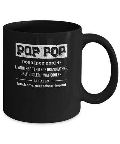 Pop Pop Gifts Grandpa Definition Fathers Day Mug-Coffee Mug-11oz Mug-Black