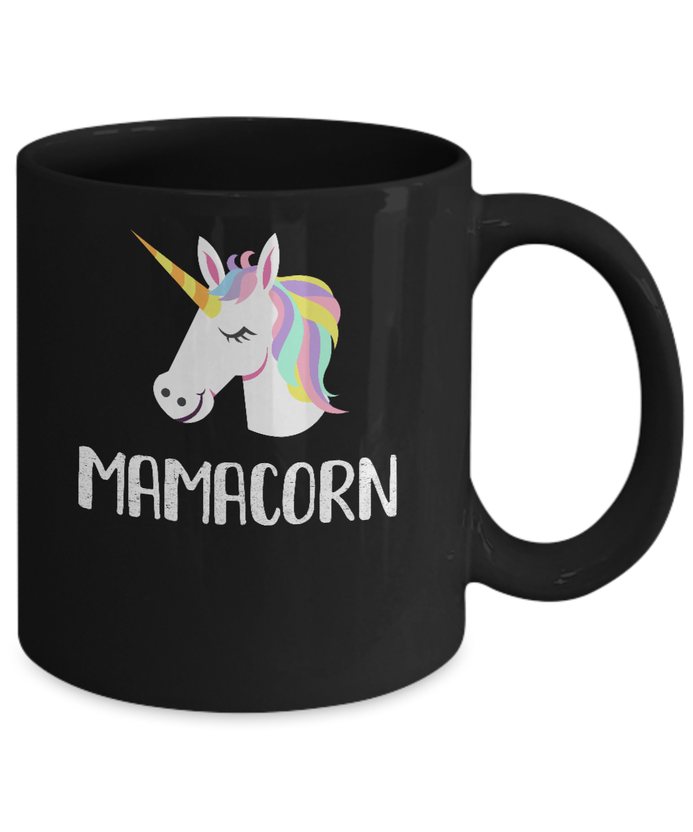Unicorn Mom And Baby Mamacorn Mama Mother Day Gift Mug-Coffee Mug-11oz Mug-Black