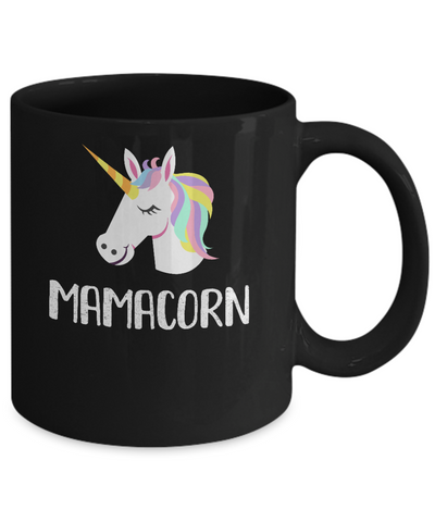 Unicorn Mom And Baby Mamacorn Mama Mother Day Gift Mug-Coffee Mug-11oz Mug-Black