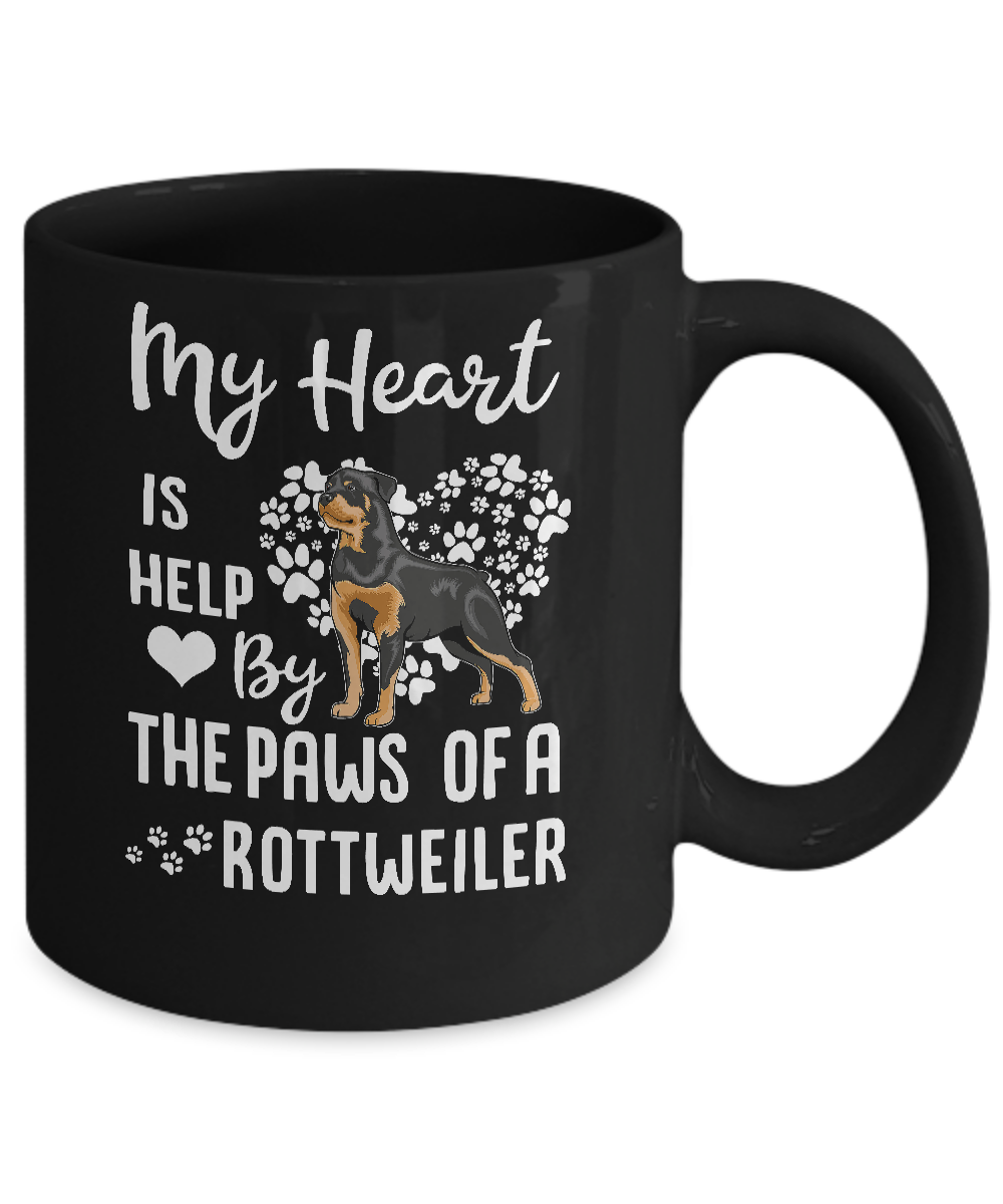 My Heart Is Held By The Paws Of A Rottweiler Lover Mug-Coffee Mug-11oz Mug-Black
