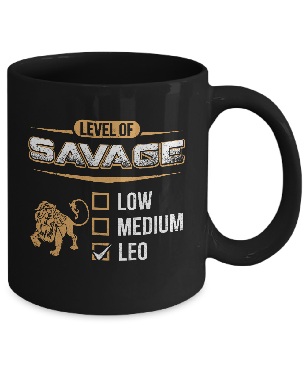 Level Of Savage Leo Mug-Coffee Mug-11oz Mug-Black