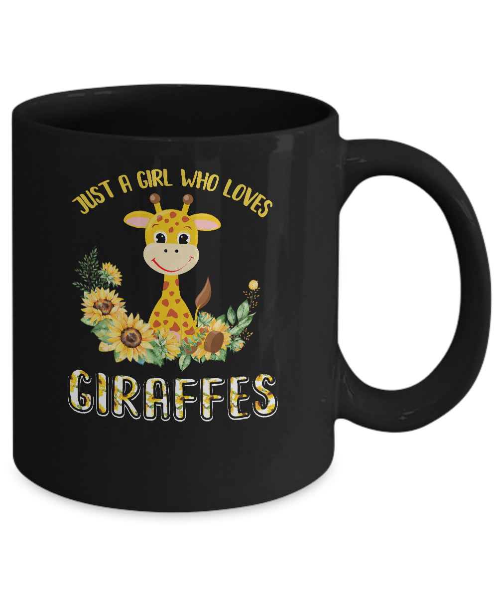 Just A Girl Who Loves Giraffes And Sunflowers Mug-Coffee Mug-11oz Mug-Black