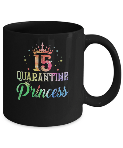 15 Quarantine Princess Happy Birthday Mug-Coffee Mug-11oz Mug-Black