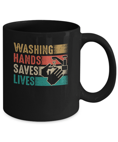Vintage Washing Hands Saves Lives Mug-Coffee Mug-11oz Mug-Black