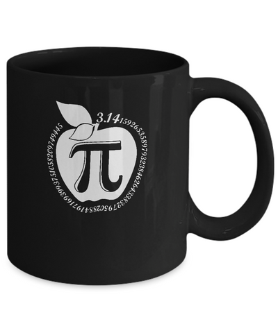 Apple Pi Math Happy Pi Day Teacher Mug-Coffee Mug-11oz Mug-Black