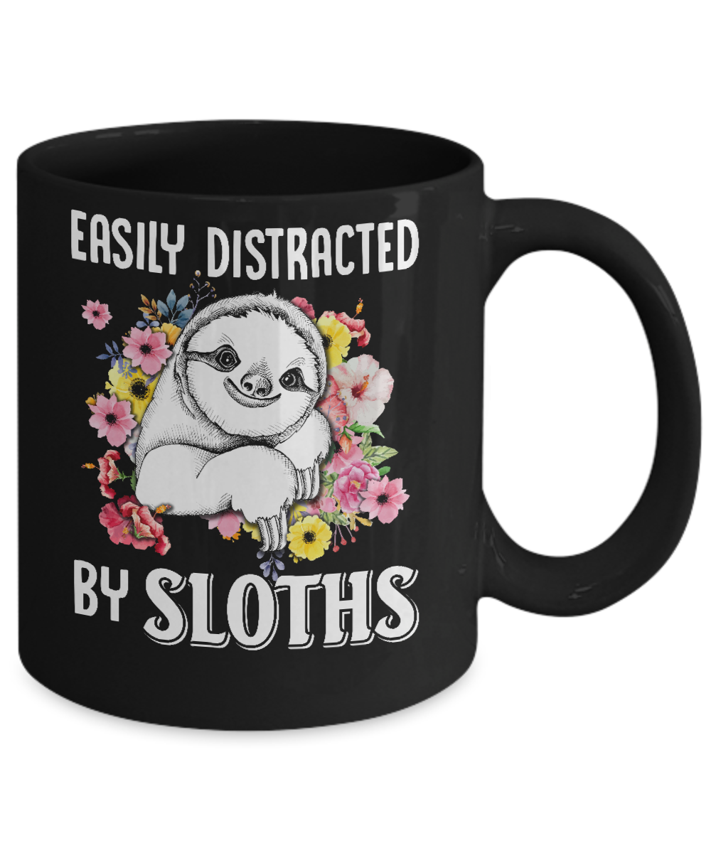 Easily Distracted By Sloths Mug-Coffee Mug-11oz Mug-Black