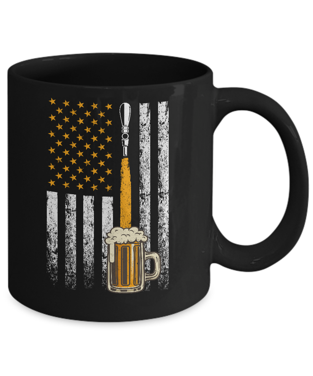 Craft Beer American Flag USA Mug-Coffee Mug-11oz Mug-Black
