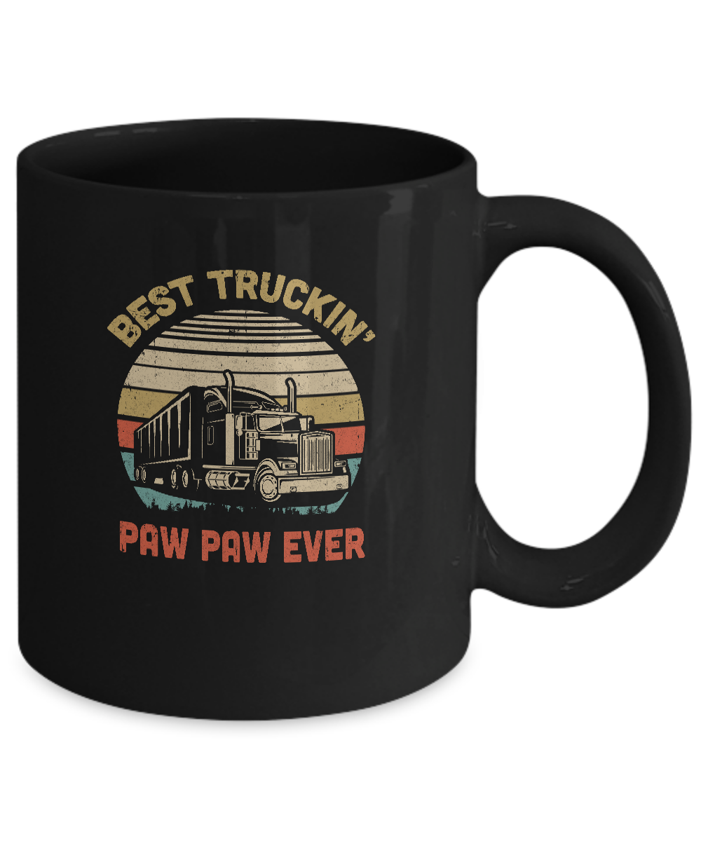 Vintage Best Truckin' PawPaw Ever Fathers Day Gift Mug-Coffee Mug-11oz Mug-Black