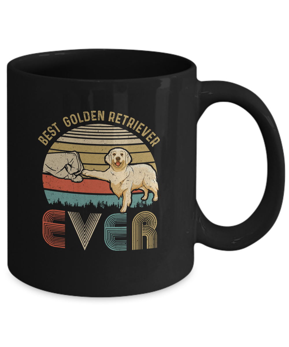 Vintage Best Golden Retriever Dad Ever Bump Fit Funny Dad Gifts Mug-Coffee Mug-11oz Mug-Black
