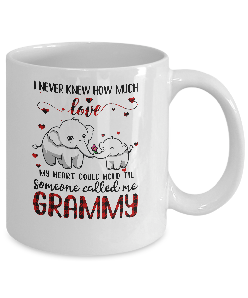 Someone Called Me Grammy Elephant Red Plaid Mother's Day Mug-Coffee Mug-11oz Mug-White