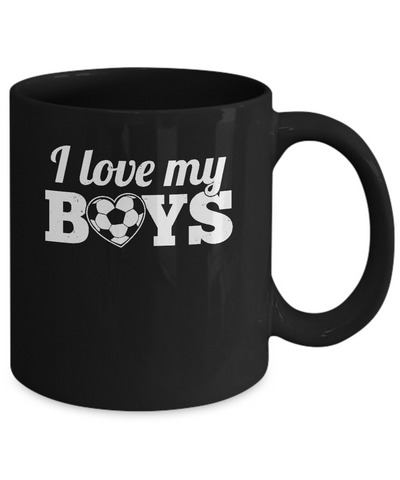 Love My Boys Mom And Dad Soccer Mug-Coffee Mug-11oz Mug-Black