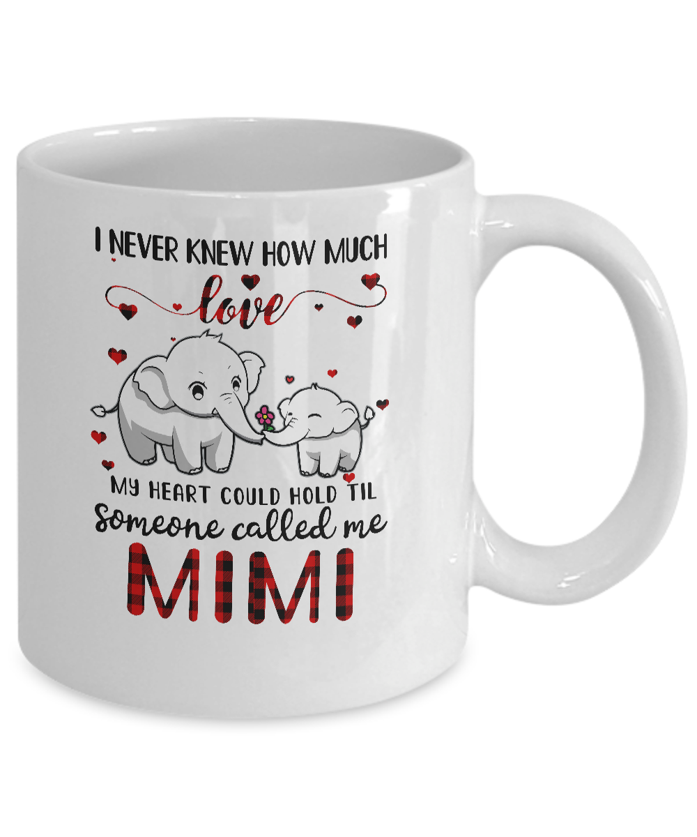 Someone Called Me Mimi Elephant Red Plaid Mother's Day Mug-Coffee Mug-11oz Mug-White