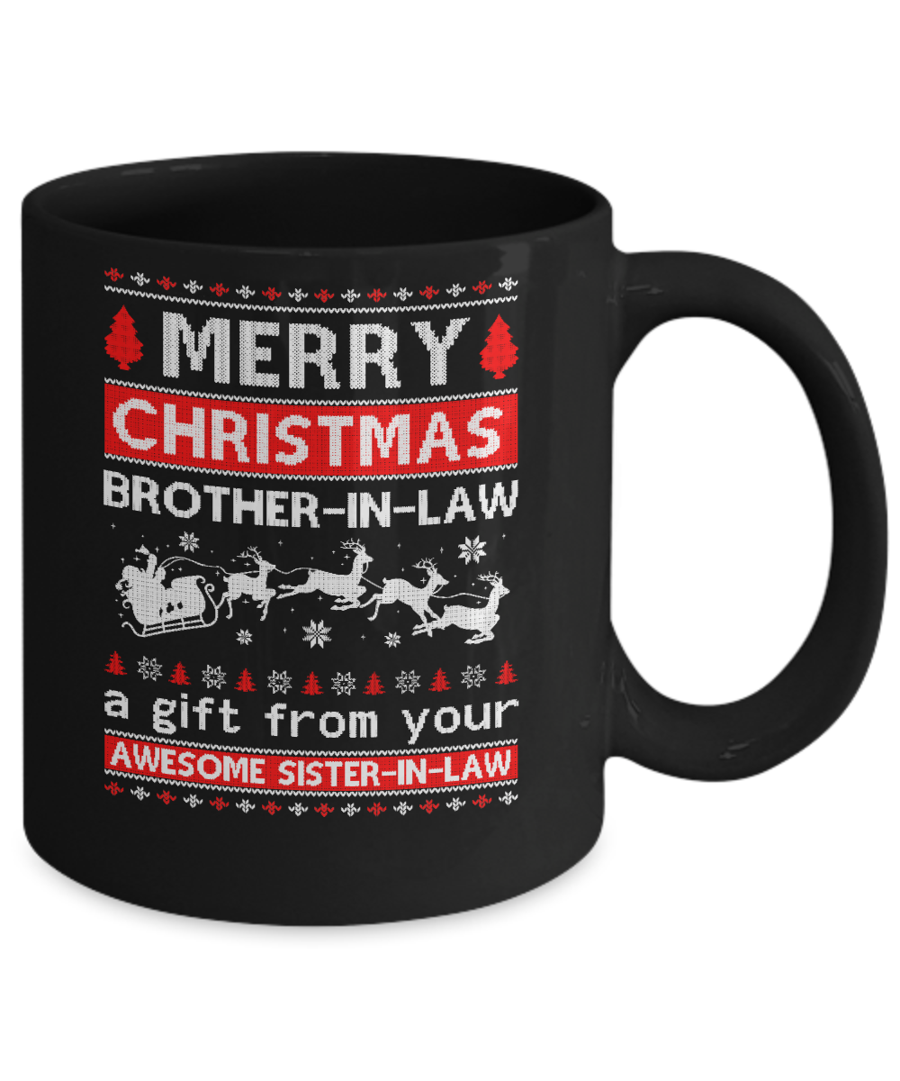 Merry Christmas Brother-In-Law A Gift From Your Sister-In-Law Sweater Mug-Coffee Mug-11oz Mug-Black