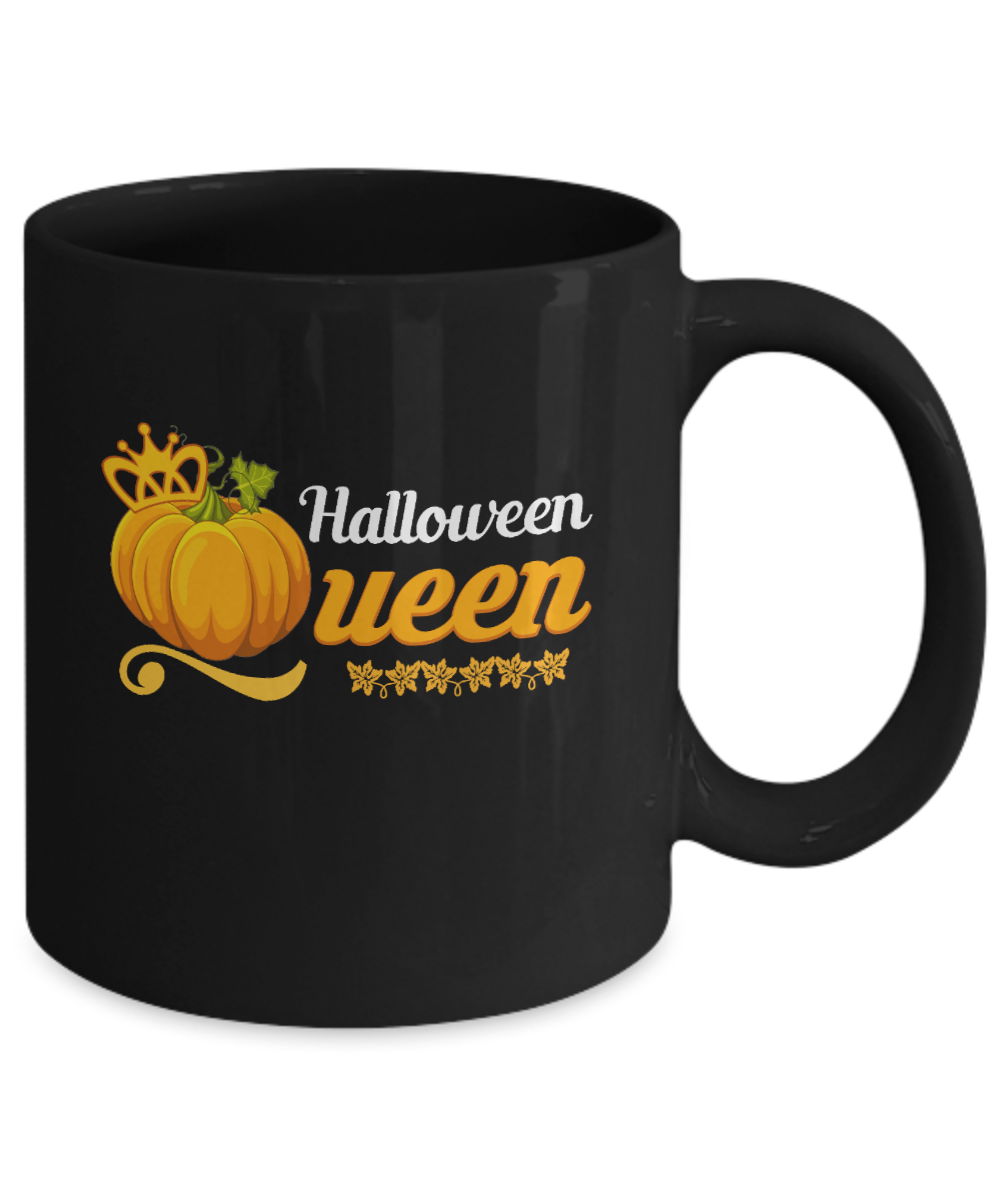 Halloween Queen Cute Pumpkin Spice Halloween Mug-Coffee Mug-11oz Mug-Black