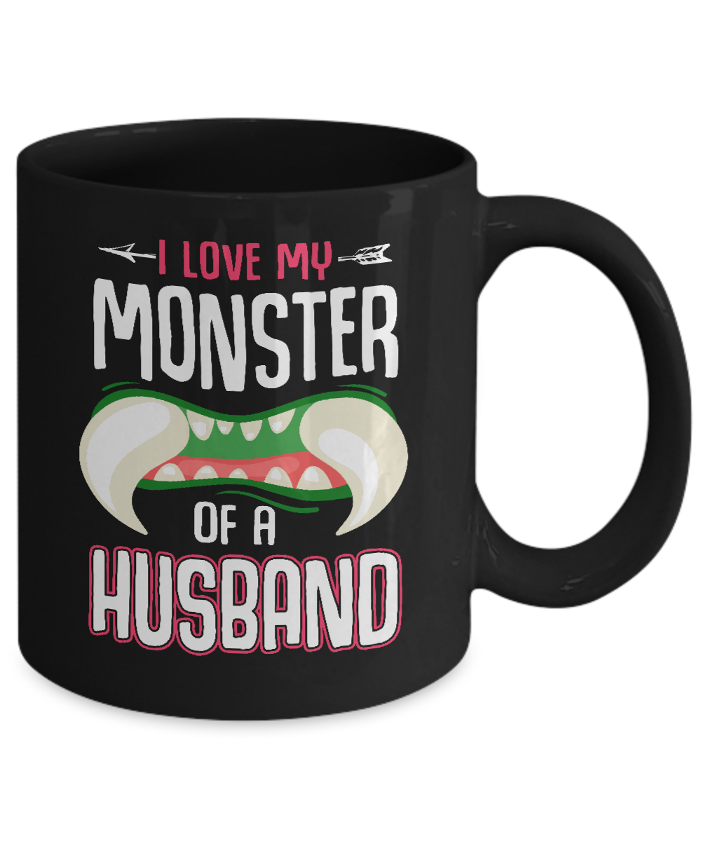 Monster Of A Husband Funny Couples Halloween Mug-Coffee Mug-11oz Mug-Black