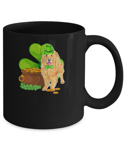 Golden Retriever St Patrick's Day Irish Dog Lover Funny Gifts Mug-Coffee Mug-11oz Mug-Black