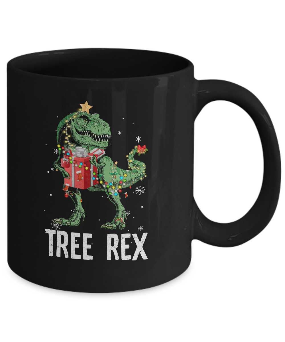 Christmas Tree For Kids Boys T Rex Dinosaur Xmas Gifts Mug-Coffee Mug-11oz Mug-Black