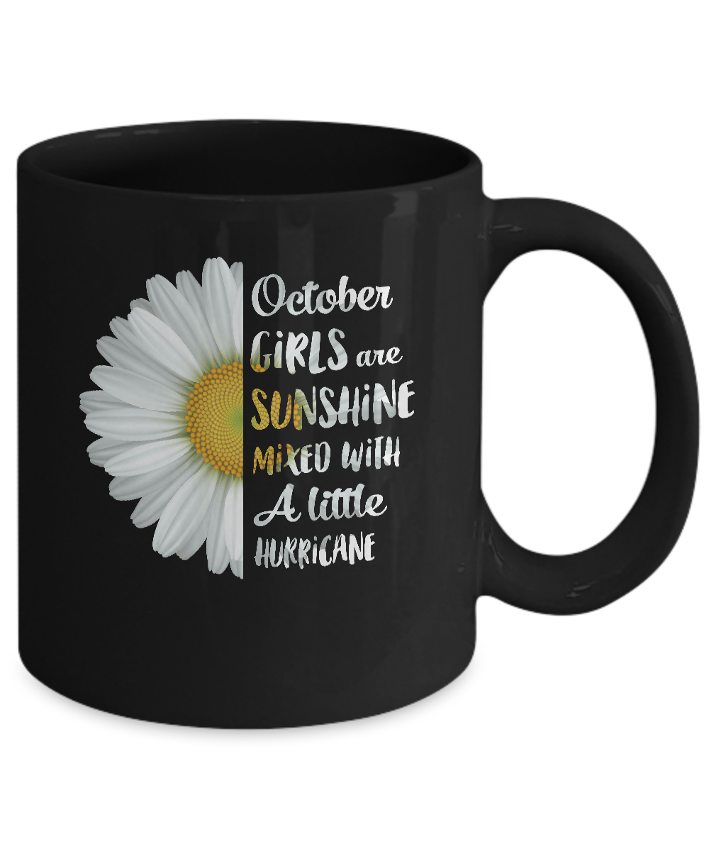 Daisy October Girls Birthday Gifts For Women Mug-Coffee Mug-11oz Mug-Black