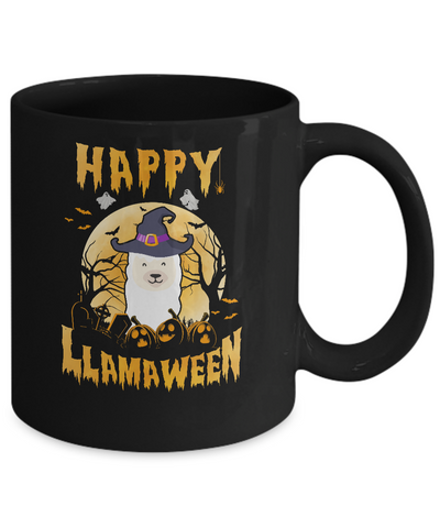 Halloween Llama Witch Costume Happy Llamaween Mug-Coffee Mug-11oz Mug-Black