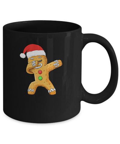 Dabbing Gingerbread Santa Christmas Kids Boys Xmas Cookie Mug-Coffee Mug-11oz Mug-Black