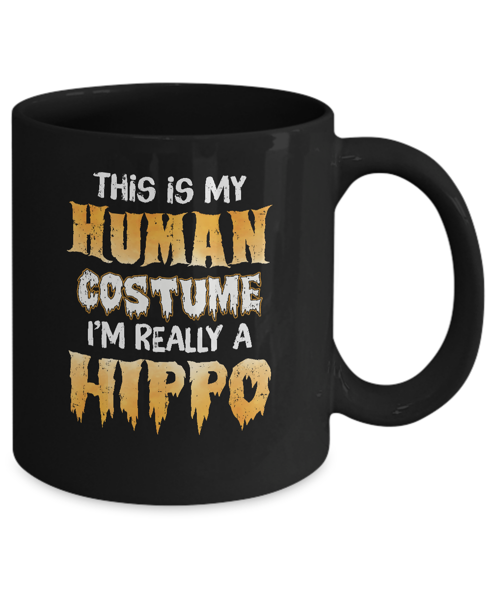 This Is My Human Costume Hippo Halloween Mug-Coffee Mug-11oz Mug-Black