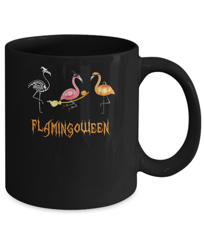 Funny Flamingo Halloween Flamingoween Mug-Coffee Mug-11oz Mug-Black