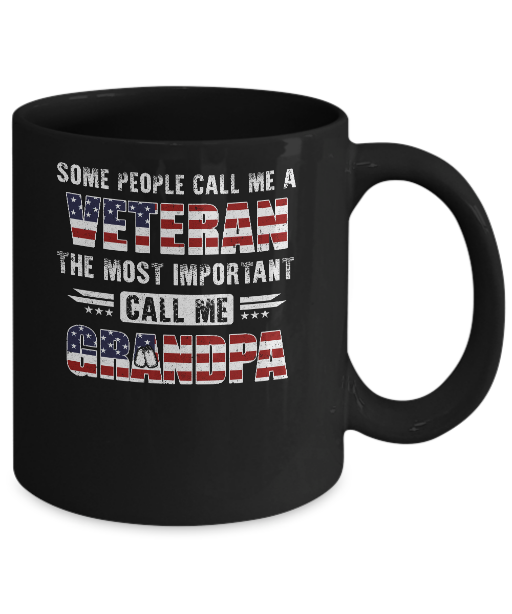 Some People Call Me A Veteran Grandpa Fathers Day Gifts Mug-Coffee Mug-11oz Mug-Black