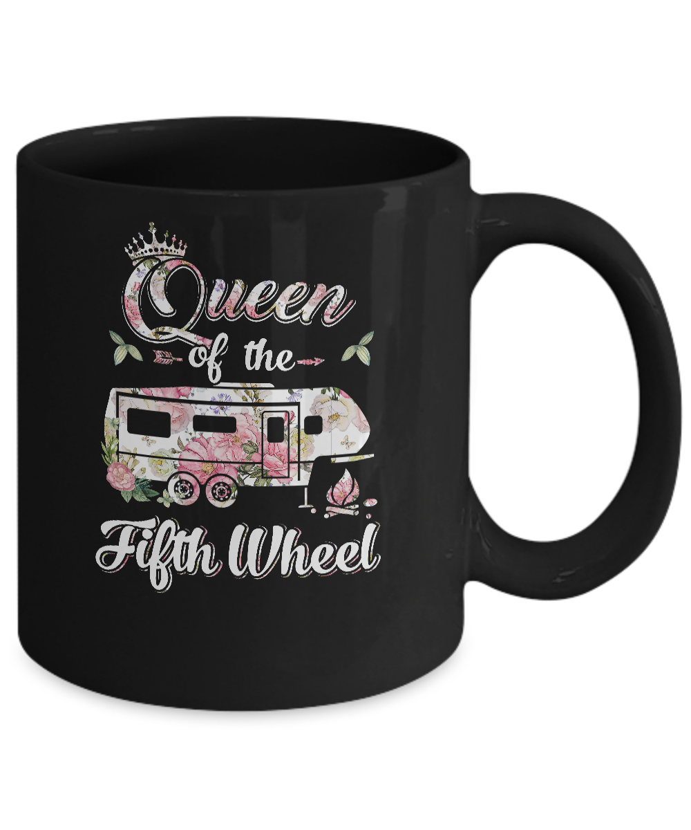 Queen Of The Fifth Wheel Funny Camping Mug-Coffee Mug-11oz Mug-Black