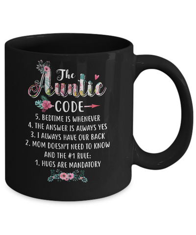 Funny The Auntie Code Mug-Coffee Mug-11oz Mug-Black
