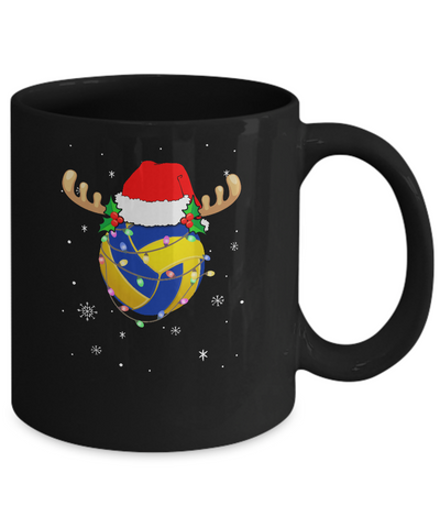 Santa Hat Volleyball Reindeer Christmas Gifts Mug-Coffee Mug-11oz Mug-Black