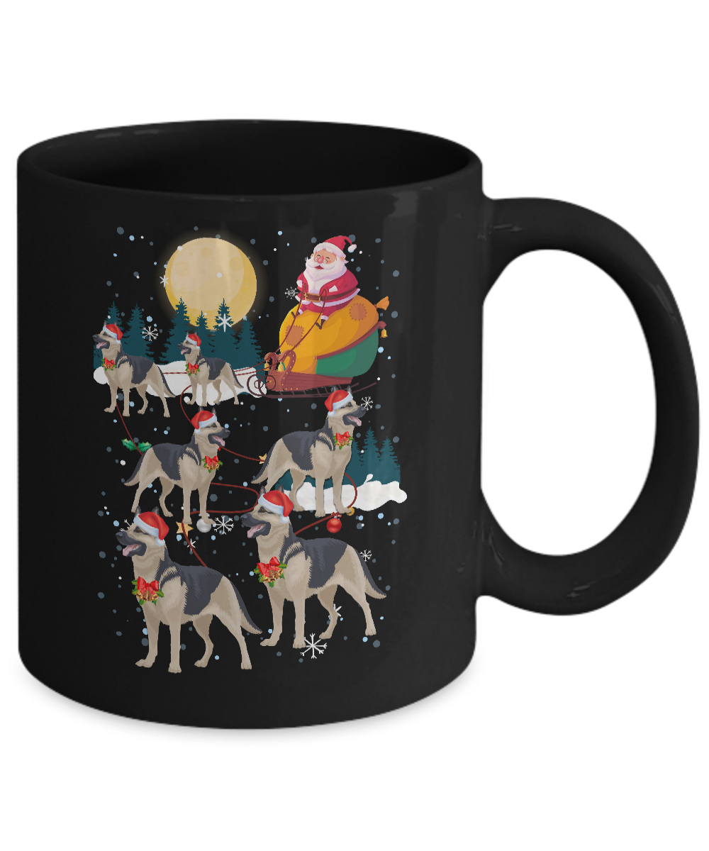 Dog Reindeer German Shepherd Christmas Gift Mug-Coffee Mug-11oz Mug-Black