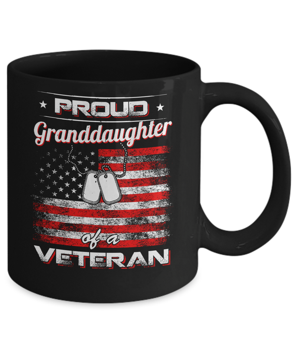 Proud Granddaughter Of A Veteran Mug-Coffee Mug-11oz Mug-Black