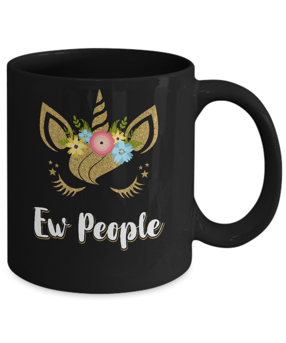 Ew People Unicorn Mug-Coffee Mug-11oz Mug-Black