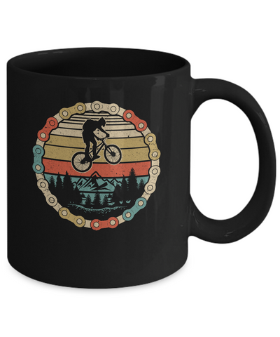 Vintage Retro Biking MTB Mountain Bike Mug-Coffee Mug-11oz Mug-Black
