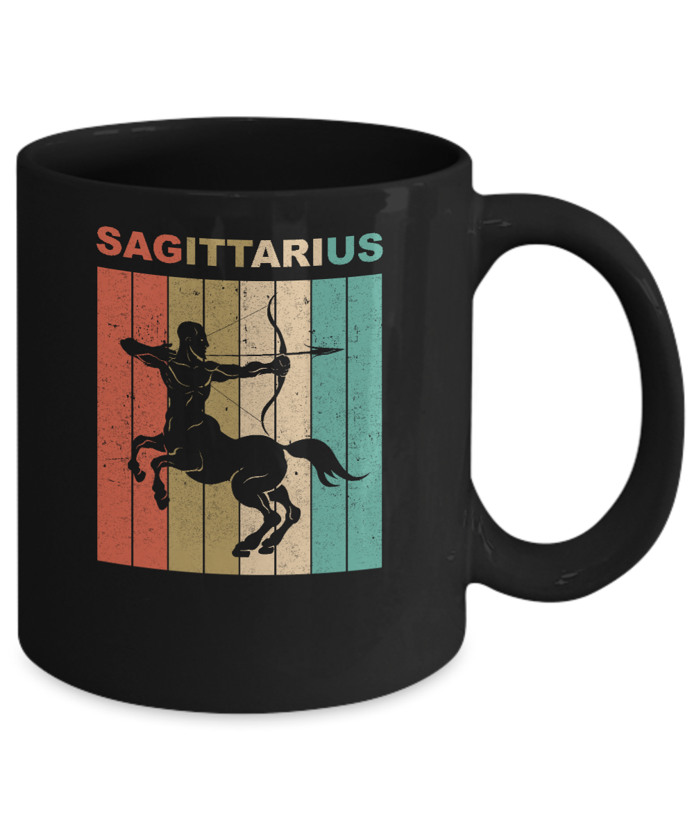 Vintage Sagittarius Zodiac November December Birthday Gift Mug-Coffee Mug-11oz Mug-Black