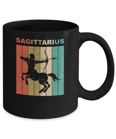 Vintage Sagittarius Zodiac November December Birthday Gift Mug-Coffee Mug-11oz Mug-Black